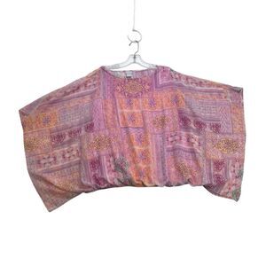 Chicos Shirt Womens 3 16/18 Pink Purple Orange Geometric Lightweight Lined